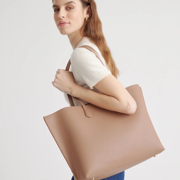 Quince Italian Leather Triple Compartment Shopper Tote - Picture 3 of 7